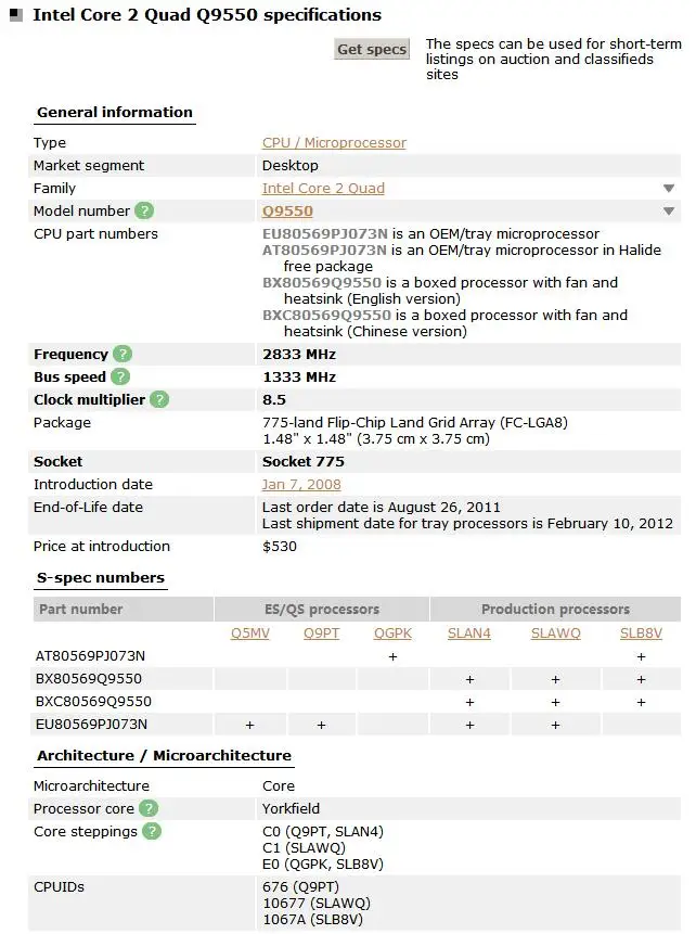 Процессор Intel Core 2 Quad Q9550 2,83 ГГц 12 МБ кэш L2 FSB 1333 Настольный LGA 775 cpu протестированный рабочий стол