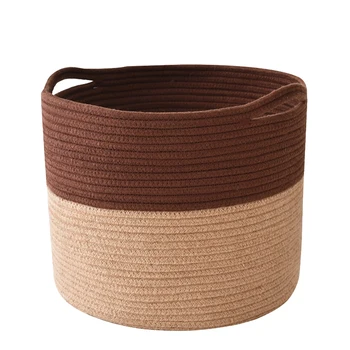 

Foldable Storage Baskets Splice Laundry Basket Toy Storage Cotton Rope Practical Sundries Home Organizer
