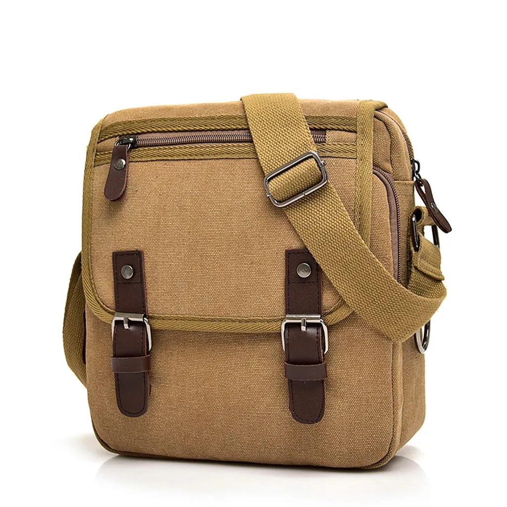 Multi-functional Men's Canvas Shoulder Crossbody Bag Large Capacity Messenger Bags Handbag Briescase Business Men Travel Bag
