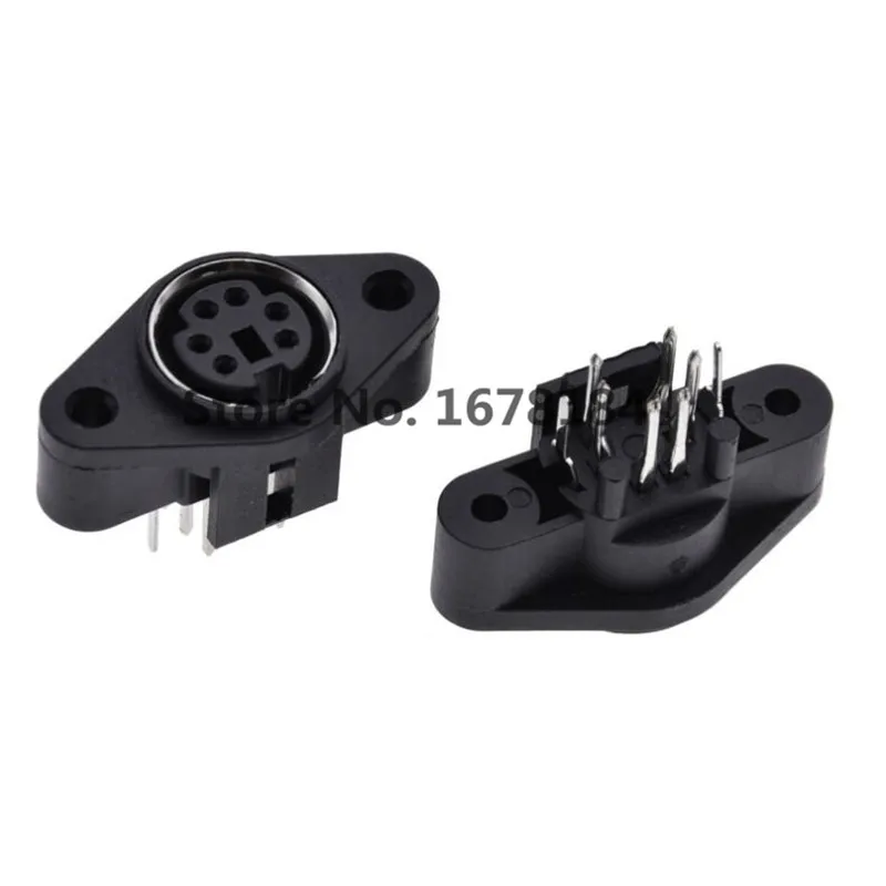 50 шт./лот разъем MDC/S DIN Mini PS2 6Pin 6P с фиксированным отверстием для клавиатуры мыши |