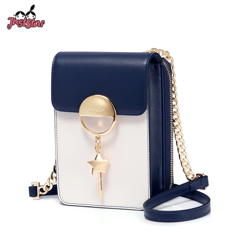 

JUST STAR Brand Women's PU Leather Messenger Bags Ladies Fashion Chains Shoulder Purse Female Flap Phone Mini Crossbody Bags