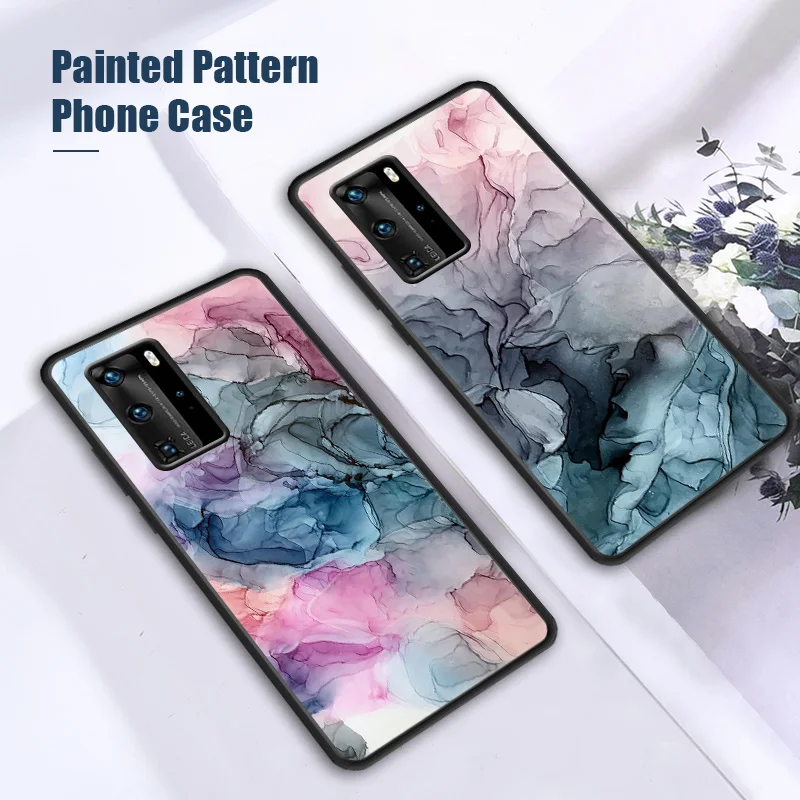 Разноцветный чехол с чернилами для Huawei P30 Lite Pro ударопрочный несколькими