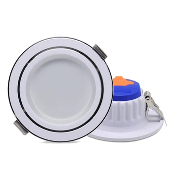 

DINGDIAN LED AC220V 3 Colors Downlight Discolourable 7W Fixtures Round Recessed Light For Indoor Bedroom Kitchen Spot