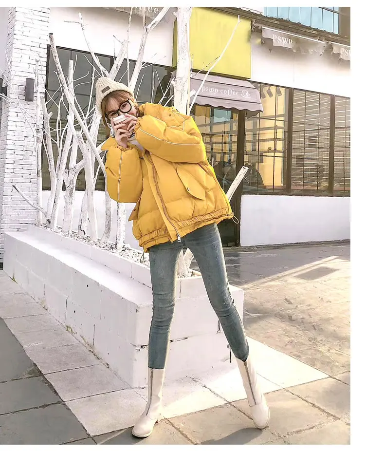 XITAO Letter Printing Short Parka Thicken Hooded Winter Coat Women Plus Plus Size Loose Streetwear Women Clothes DMY1777