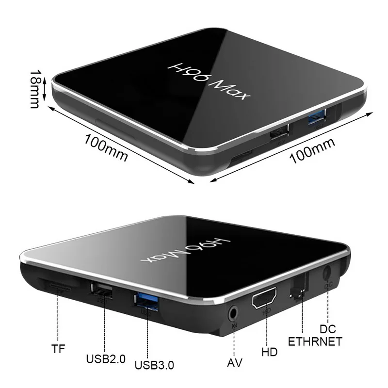 H96 Max X2 4K Smart TV Box Android 8.1 2GB/4GB DDR4 RAM 16GB/32GB/64GB ROM Portable S905X2 1080P H.265 TV Box Support