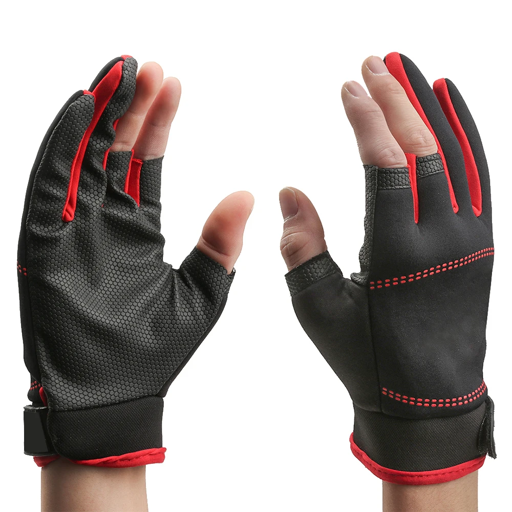 1 пара дышащих перчаток для рыбалки с тремя пальцами, Нескользящие защитные перчатки для рыбалки, спорта на открытом воздухе, рыбалки, велосипедного снаряжения