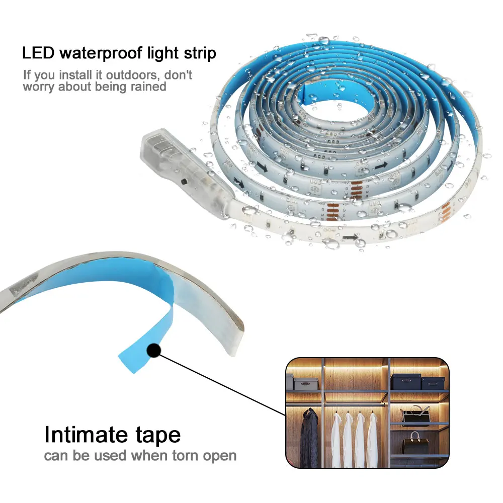 LED Strip Light 16 Colors Changing With Music DC 5V USB Powered IP65 Waterproof Music String Light With Remote Control