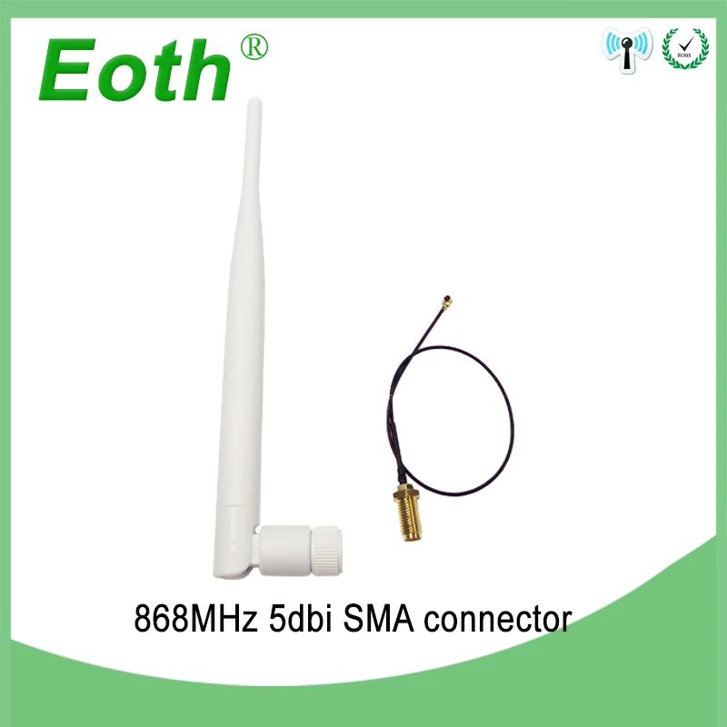 Белый 868 MHz 915 MHz Антенна 5dbi SMA разъем GSM 915 MHz 868 MHz antena antenne Водонепроницаемый 21 см RP-SMA/u. FL косички кабеля