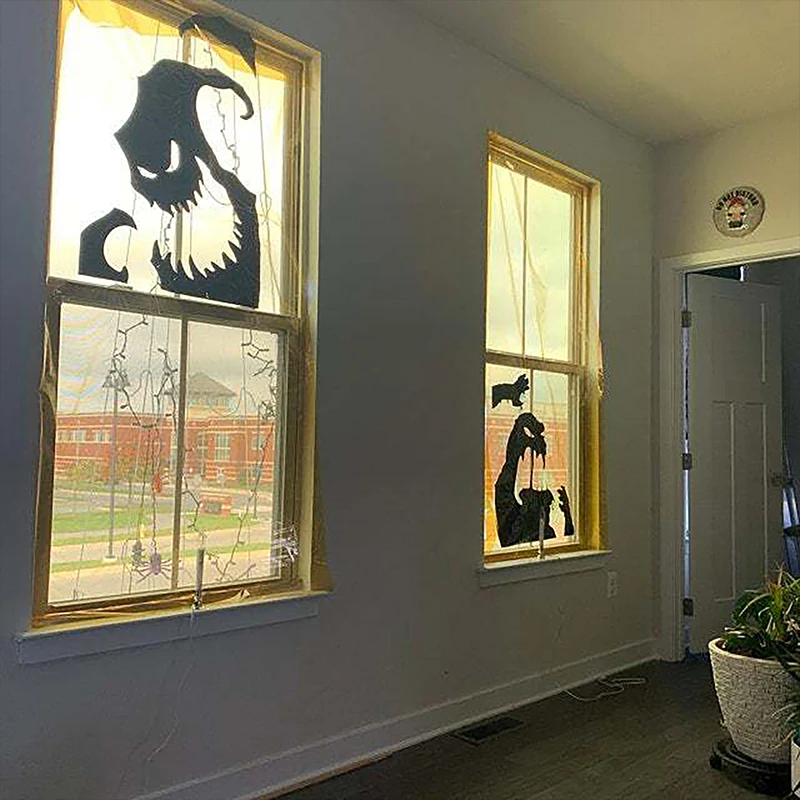 Halloween Wall Stickers Halloween party DIY Decorative Wall Decal Halloween Horror Removable Stickers Window Decoration Witch