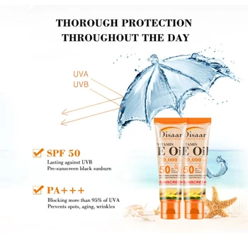

Vutamin C Spf 50++ Sunscreen Cream Waterproof Moisturizing Sunblock Foundation Whitening Isolation Oil Control Skin Care