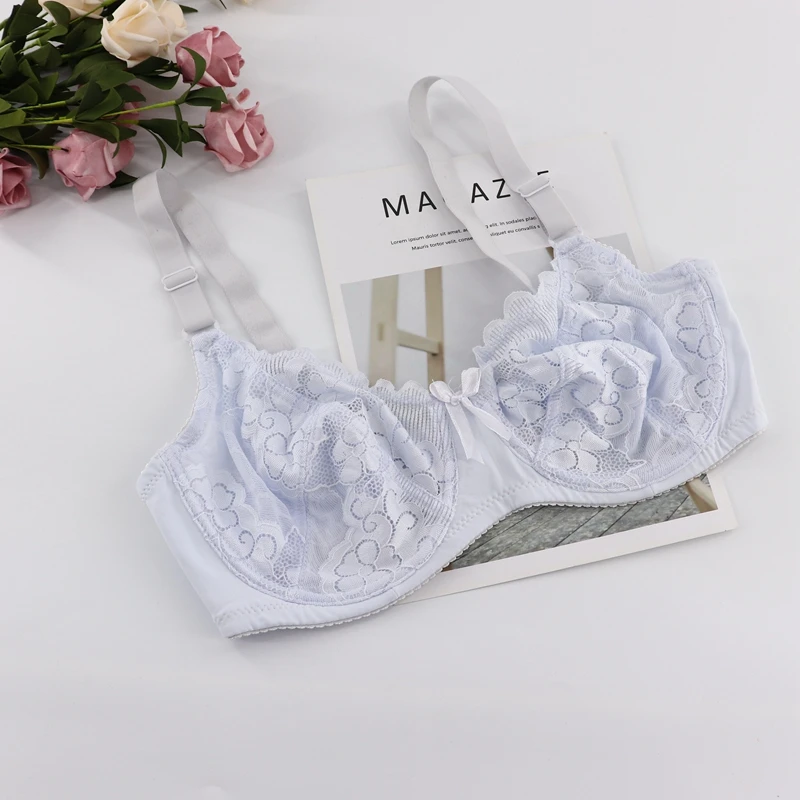 White Beauwear, большой размер, кружева, без подкладки, пуш-ап, бюстгальтеры, D DD E, чашка, сексуальное женское нижнее белье, на косточках, бюстгальтер, ультра тонкая чашка, бюстгальтеры, плюс 36-46 - Цвет: White