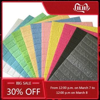 

29 style 3D Brick Wall Stickers DIY Self Decor Foam Waterproof Wall Covering Wallpaper For TV Background Kids Living Room