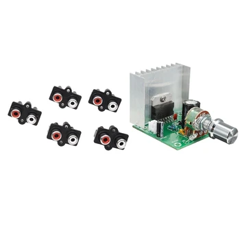 

5 Pcs AV Concentric Socket Connector & 1 Pcs Tda7297 Power Amplifier Board 2 Noise Free Ac and Dc 12V Finished Plate
