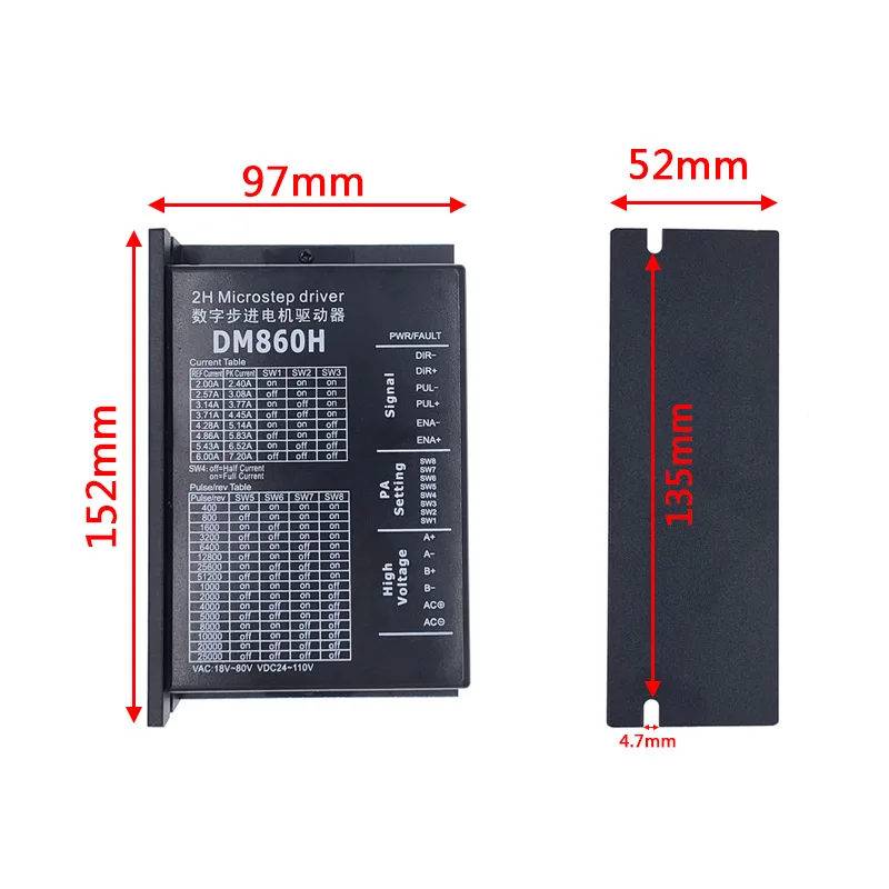 canon printer print head Stepper motor driver cintroller DM860 DM860H microstep brushless DC stepper motor shell for 57 86 stepper motor Nema23 Nema34 roland print head