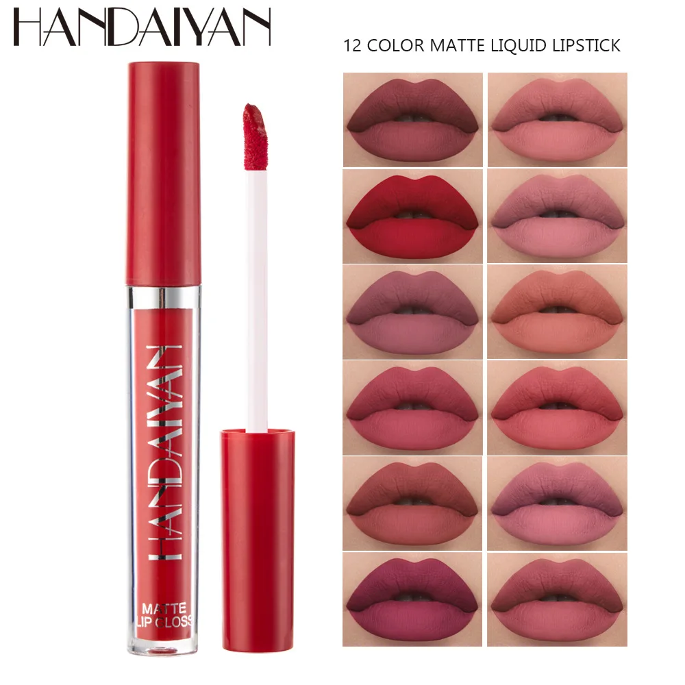 

Makeup matte Lipstick Lip Glaze Waterproof Long Lasting Lips Gloss Sexy Red Lip Metallic liquid Lipsticks Not Easy To Lip Balm