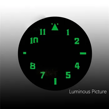 

38.9mm Watch Dial Green Luminous for ETA6497 For Seagull st36 Movement Watch Replacement Accessories