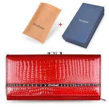  DICIHAYA Brand Genuine Leather Women Wallets Crocodile Print Long Hasp Zipper Wallet Ladies Clutch Bag Purse Female Luxury Purse 