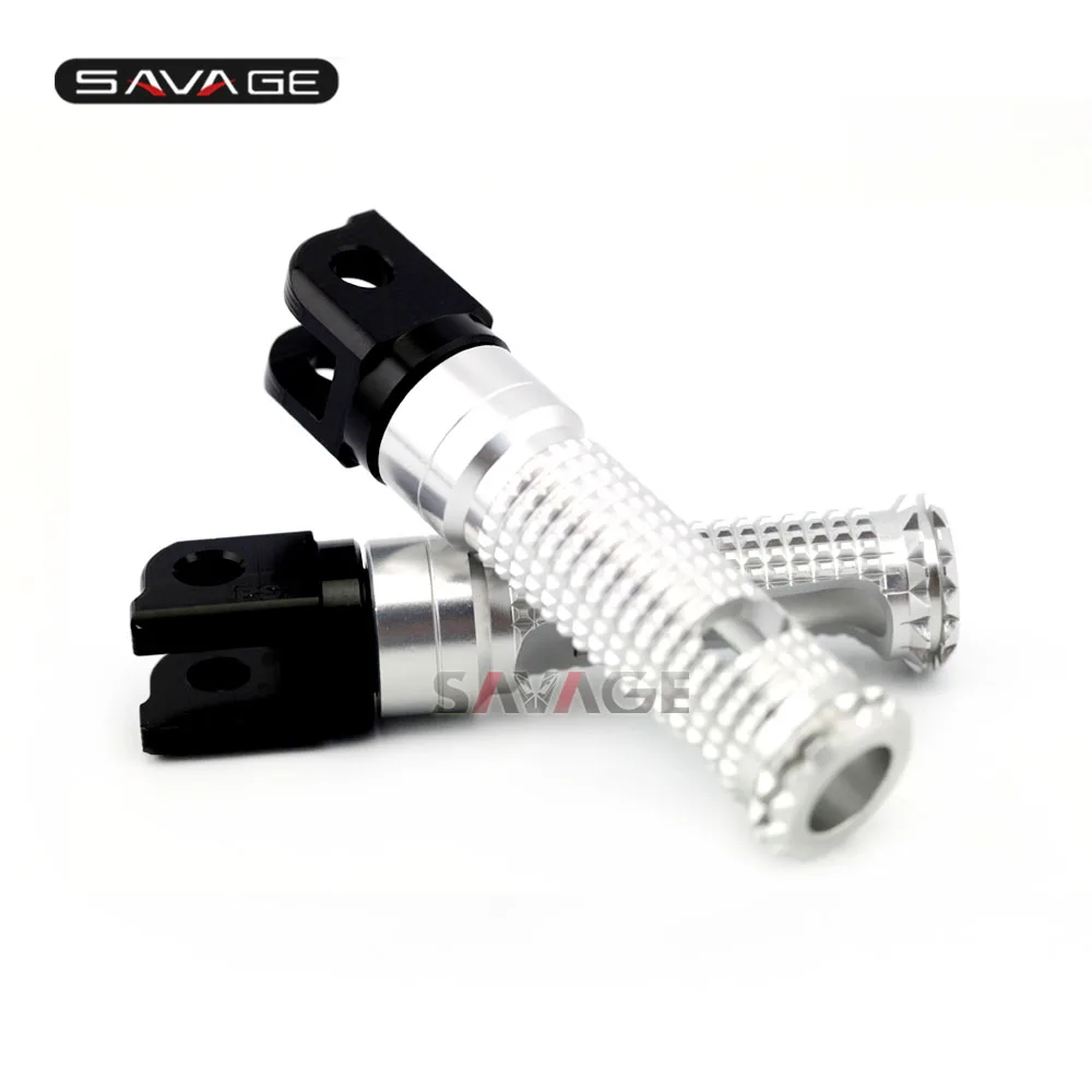 Silver Передняя подставка для ног Peg Pegs адаптеры для BAJAJ Pulsar 200 NS/RS/AS 200NS 200RS 200AS мотоциклист пассажирская педаль для ног CNC - Цвет: Silver