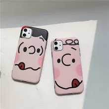 Японский Забавный Милый мультяшный парный чехол для телефона Charlie коричневый Lucy для iphone Xs MAX XR X 6 6s 7 8 plus силиконовый чехол-накладка