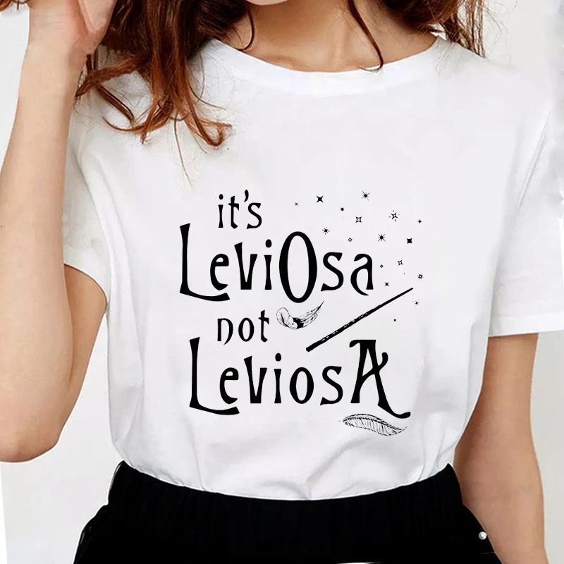 Забавные футболки с перьями женские надписью it's LeviOsa not LeviosA мягкие хлопковые