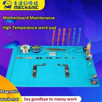 

Mechanic Mobile Phone Motherboard Maintenance Blue High Temperature Resistant Work Mat Silicone Rubber Storage Pad