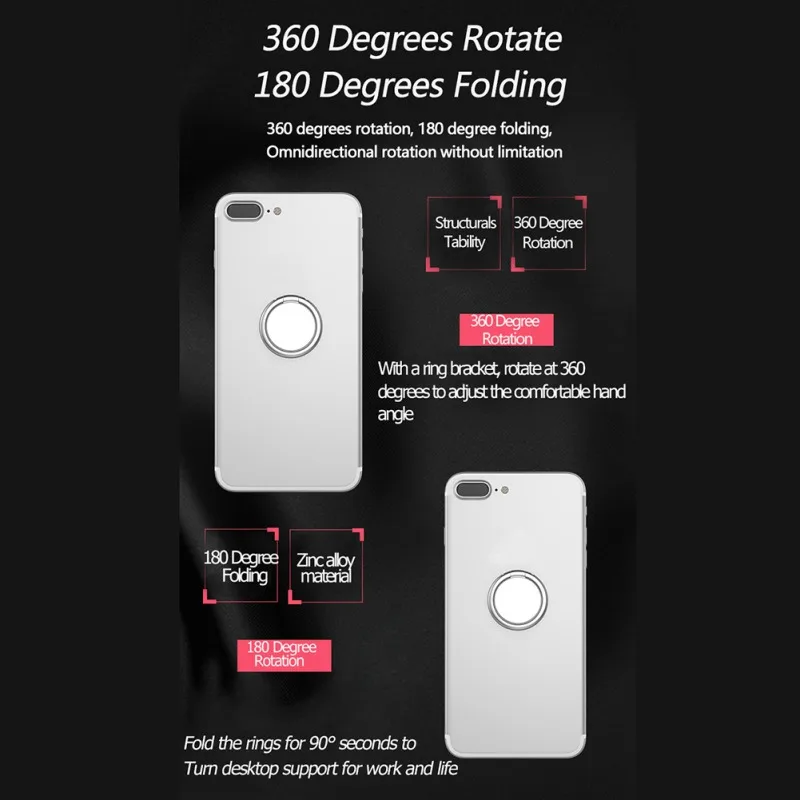 Универсальный кронштейн для мобильного телефона, вращающийся на 360 градусов, металлический держатель для телефона с кольцом на палец для Iphone, huawei, Xiaomi