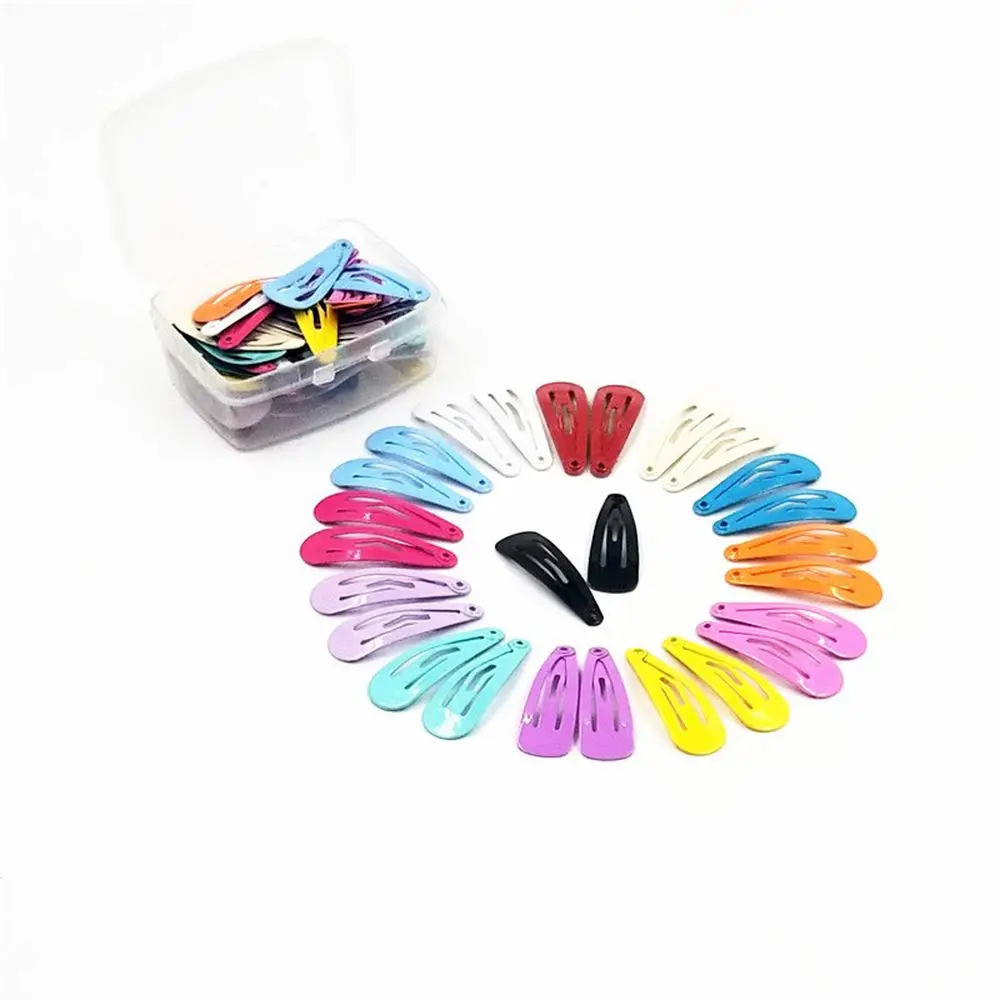 

30pcs/set 3cm Waterdrop Shaped Candy Color Head Wear Small Hair Clip for Toddler Baby for Girls Gift
