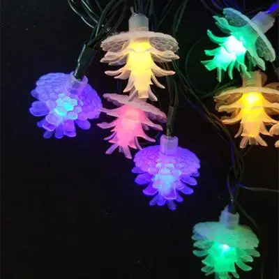 20 light purple Солнечный сосновый световой конус 20 свет креативный отель Бар Рождественская струна уличные светодиодные лампы анти-Акварельная струна светодиодный свет - Испускаемый цвет: 20 light purple