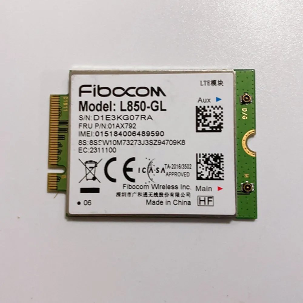 Fibocom L850-Gl Wwan Card Per Thinkpad X1 Carbonio 6Th/7Th Gen X280 T480 T580 T490 P52S X390 X1 Di Yoga 3Rd Gen X380 Yoga 01Ax792
