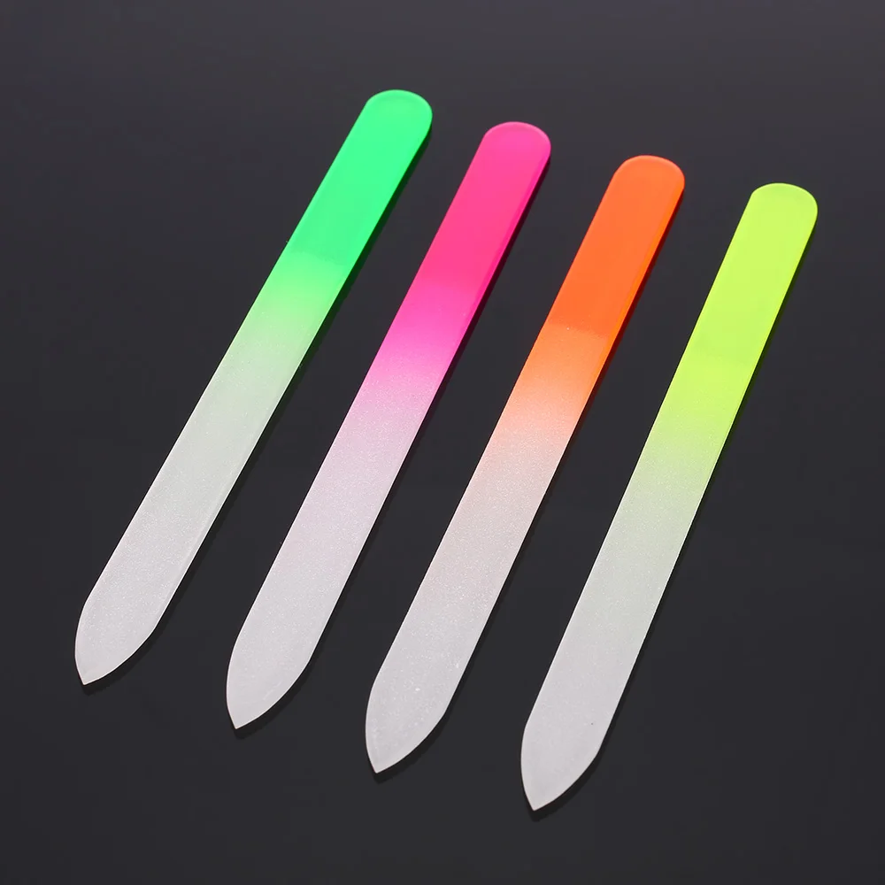 4pcs Glass Crystal Nail File Nail Art Care Tool Colorful Sanding Buffing Tool Manicure Nail Polishing Art Tool