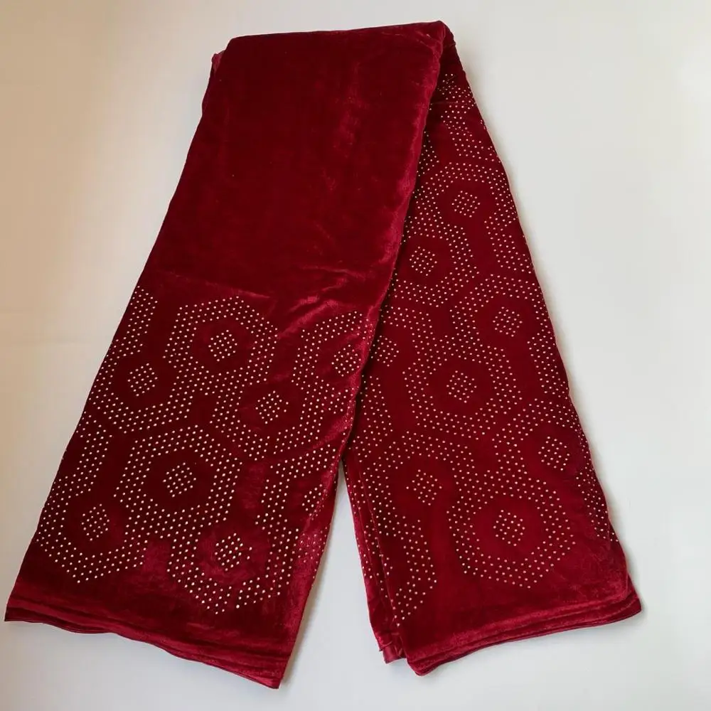Latest High Quality Velvet Lace Fabric French Stones African for Nigeria Party Dress | Дом и сад