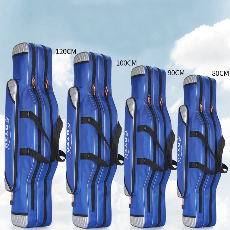 

Portable Fishing Bag 80 / 90 / 100 / 120 Centimeter Oxford Fishing Rod Cover 2/3/4 Layers Bag For Fishing Tackle Tools XA148G