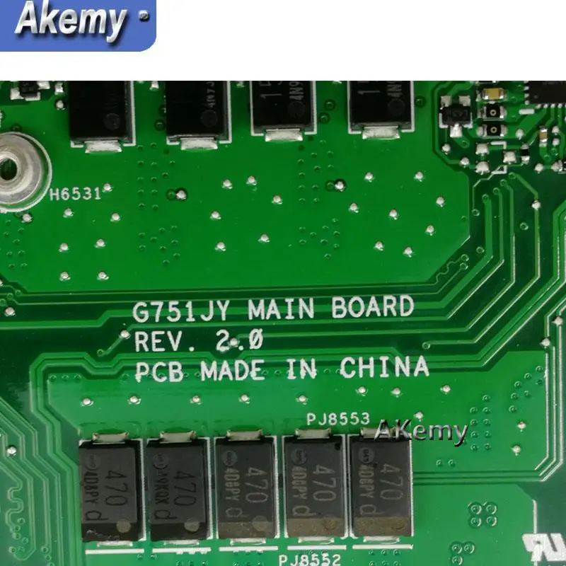 Akemy G751JY Motherboard For Asus G751JY G751JT  G751J G751 Laptop motherboard Mainboard i7-4700/4710/4720HQ  GTX980M/4GB