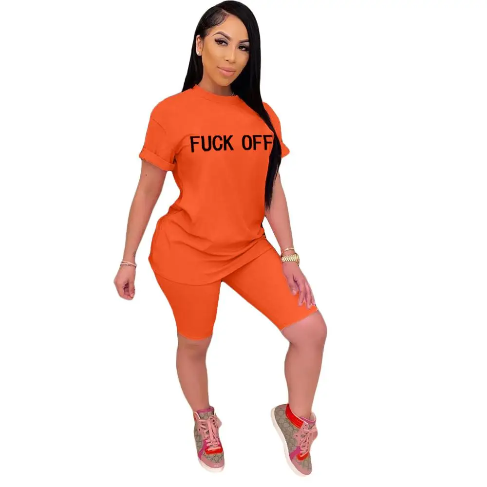 

Casual two piece set crop top + pants set front letter print tracksuit women summer clothes for women sportwear jogging femme