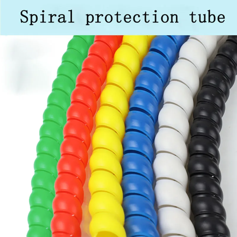 Colorful wire wrap spiral in cable sleeve wiring harness Motorcycle heat pipe sleeve Cable Sleeves Winding Pipe 1M 8-32mm