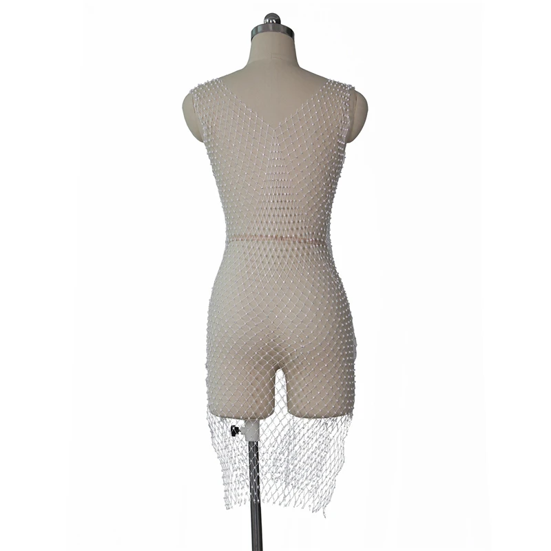 2025Neues Kleid Damenbekleidung فسات Mohamed 1914 Mesh Glitter Fishnet Minikleid Strandparty Sommer Sexy Clubwear Vestidos – Detail 15