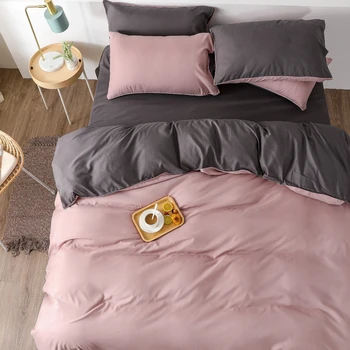 

Home Textile Simple Japan Style 3-4 Pcs Bedding Set Microfiber Bedclothes Men Women Bed Linens Duvet Cover Bed Sheet Pillowcase