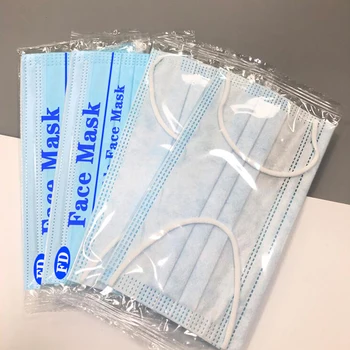 

Disposable Nonwove 3 Layer Ply Filter Mask mouth Face mask filter safe Breathable Protective masks Individually packaged Mask