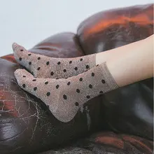 Модные блестящие шикарные женские носки в горошек, высокое качество, блестящие носки, уличные яркие сверкающие носки