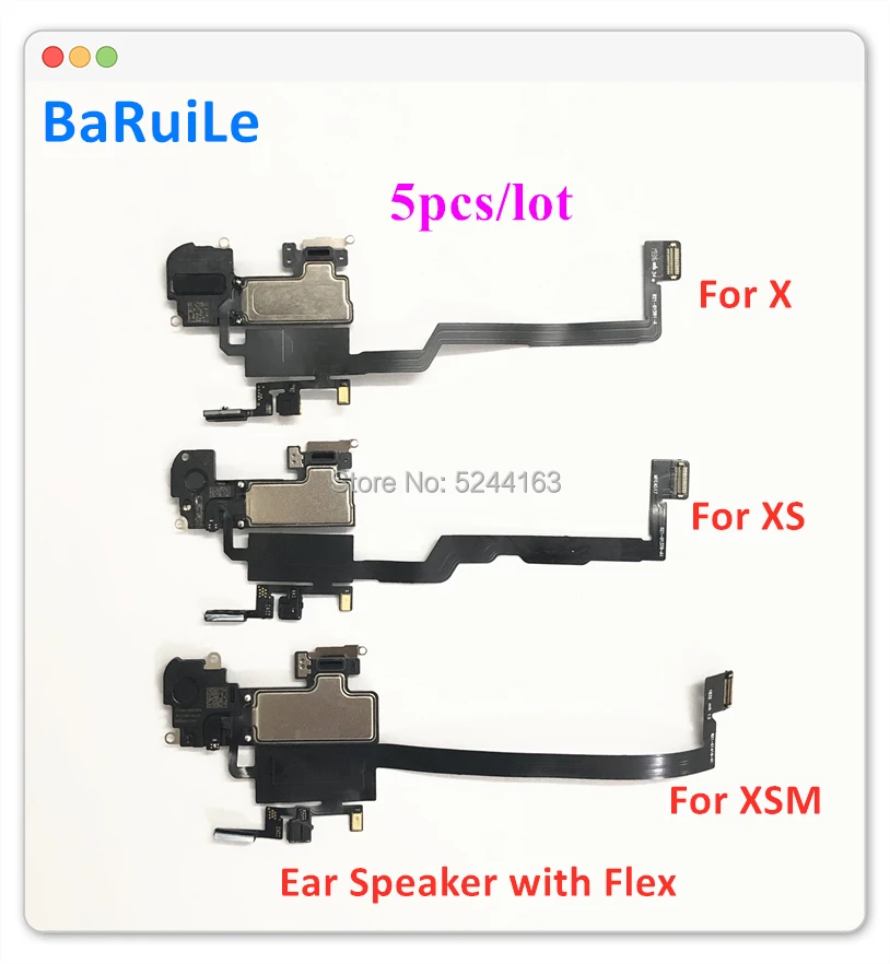 BaRuiLe 5 шт./лот динамик для iPhone X XS Max XR наушники прослушивания гибкий кабель