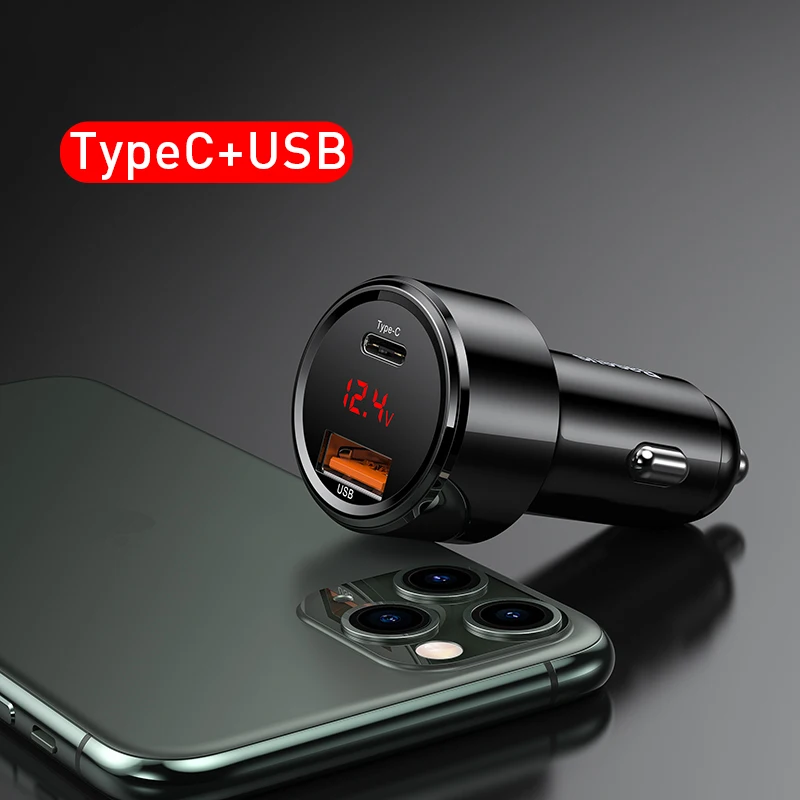 Baseus 45W Car Charger QC 4.0 3.0 For Xiaomi Huawei Supercharge SCP Samsung AFC Quick Charge Fast PD USB C Portable Phone Charge usb fast charge Chargers