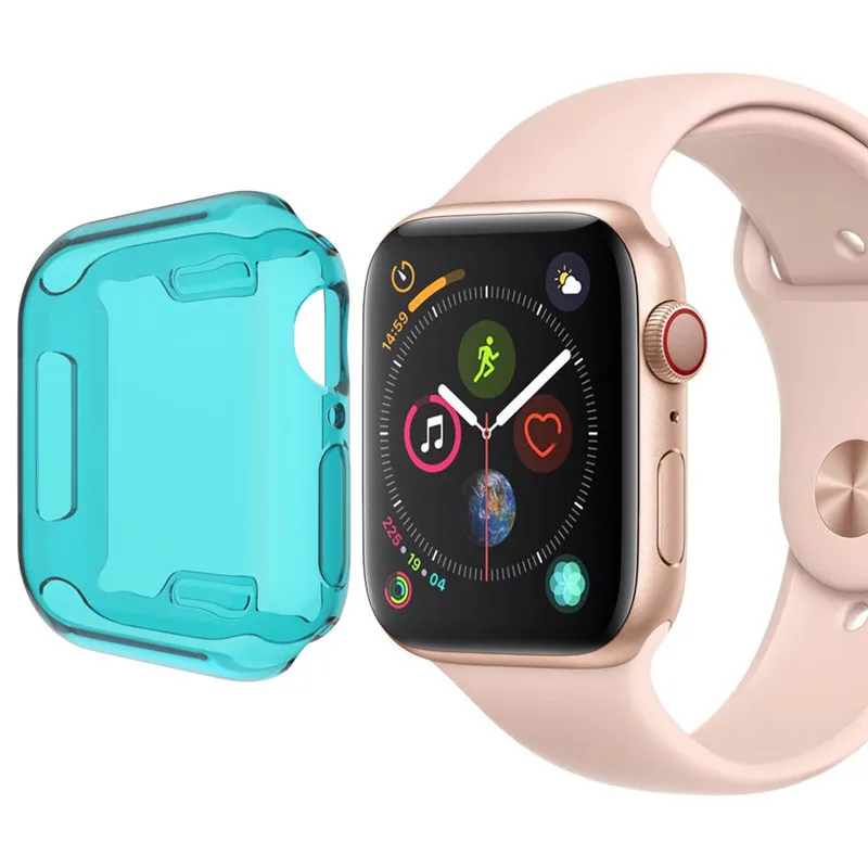 Цветные часы Candy чехол для Apple Watch серии 4 полный Экран защиты оболочки Protevtive чехол для наручных часов iWatch, 40/44 мм аксессуары