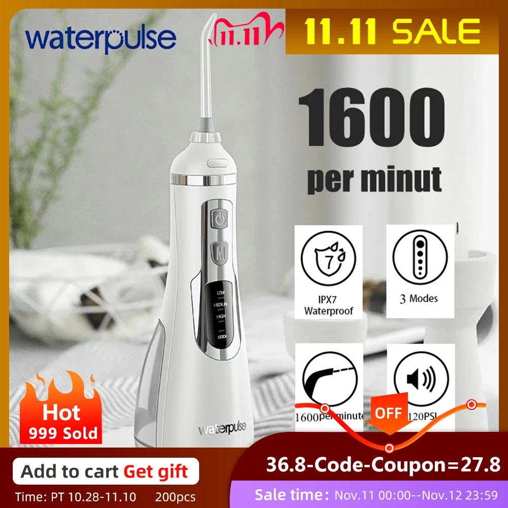 PROD 1005003436255626 Waterpulse Portable Oral Irrigator 1600 per minut
Dental Water Flosser Jet IPX7 Waterproof Water Floss Teeth Whitening
Cleaner PROD 1005003436255626 Waterpulse Portable Oral Irrigator 1600 per minut
Dental Water Flosser Jet IPX7 Waterproof Water Floss Teeth Whitening
Cleaner
