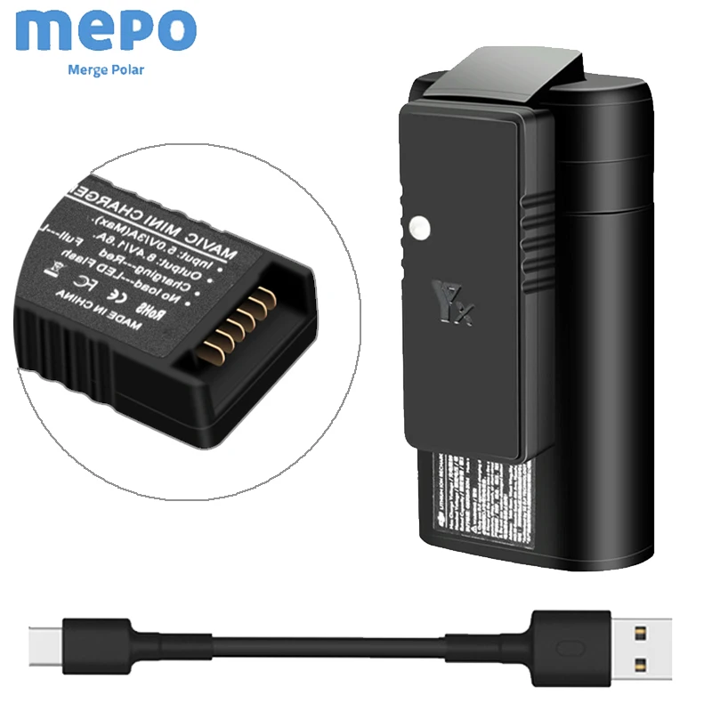 New XIX Fast Charger USB Battery Charging Hub For DJI Mavic Mini Drone Drone Accessories 5V/3A QC3.0 Charge Adaptor w/ TYPE-C Cable 