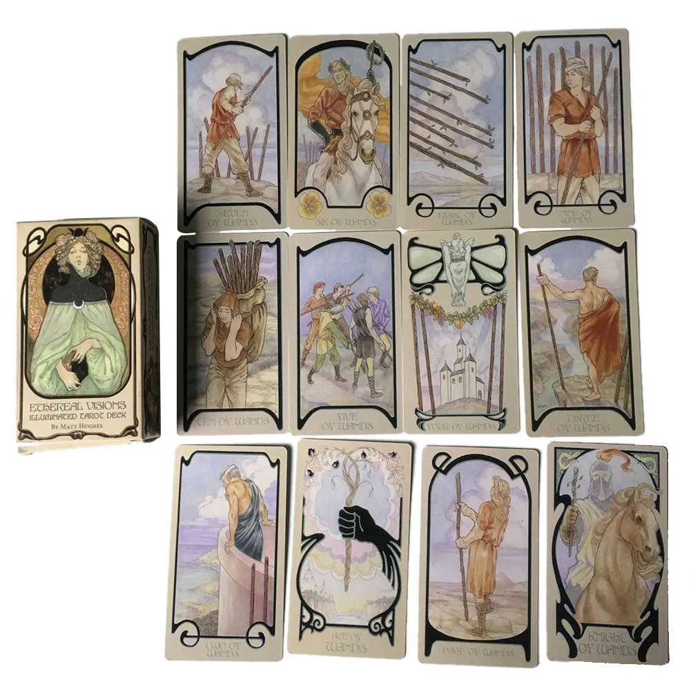 80 Pcs English Ethereal Visions Illuminated Tarot Cards Deck Board Table Games For Party Playing Card Entertainment Game Gift 80 Pcs English Ethereal Visions Illuminated Tarot Cards Deck Board Table Games For Party Playing Card Entertainment Game Gift