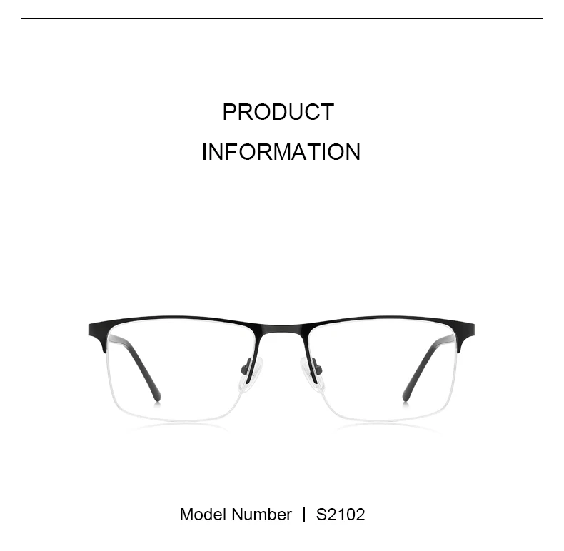 MERRYS Дизайнерские мужские очки с оправой из сплава, Мужские квадратные полуоптические сверхлегкие миопия, Гиперметропия, Рецептурные очки S2102