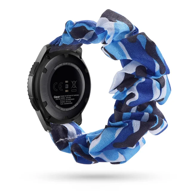 Scrunchies Elastic Watch band 20mm 22mm For samsung galaxy watch 3 41mm 45mm For huawei watch GT2 Pro bracelet For Amazfit Bip blue bar