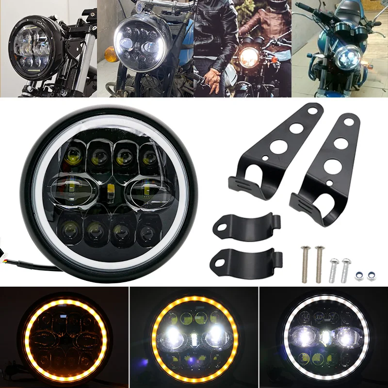 Светодиодные фары 7 в 40 Вт 60 75 для мотоцикла базовая фара Victory Honda BMW Yamaha 5 ”