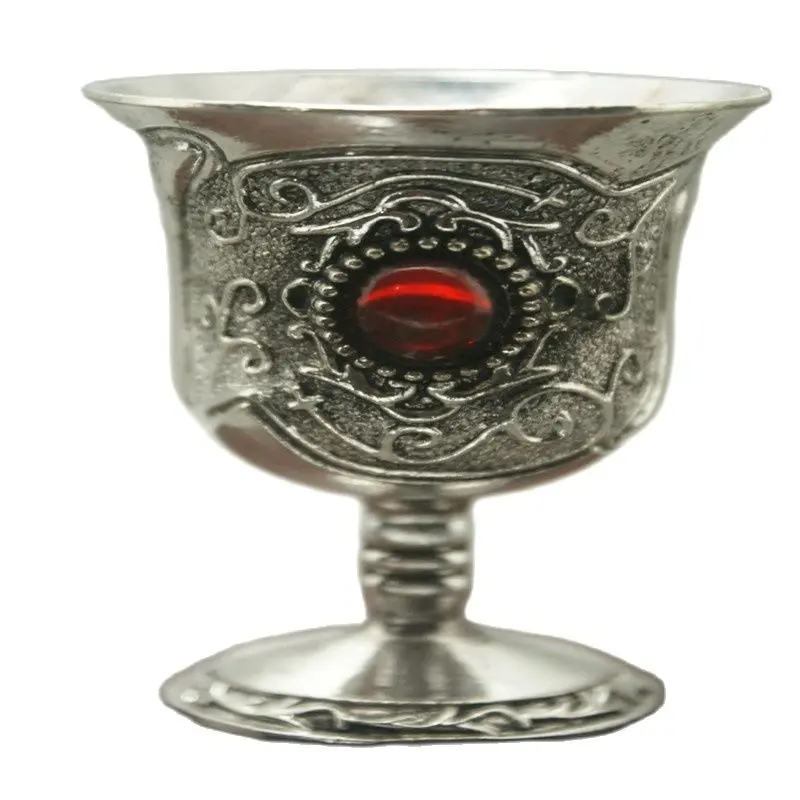 

Old Miao Silver Carving Wineglass, Collectible, Chinese