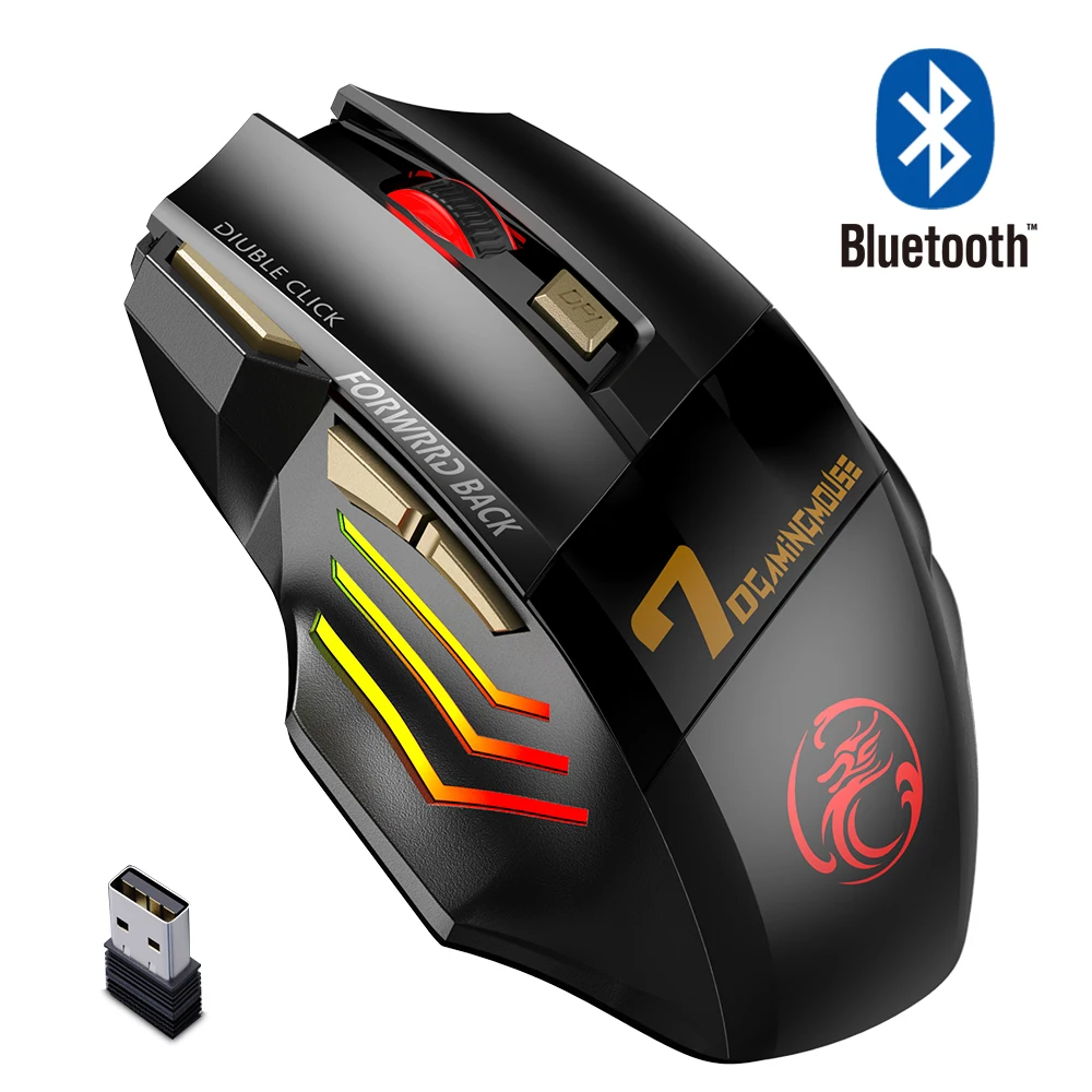 Rechargeable Wireless Mouse Gamer For Computer  RGB Gaming Mouse Bluetooth USB Mouse Silent Ergonomic Mause For Laptop PC Mice top wireless mouse Mice